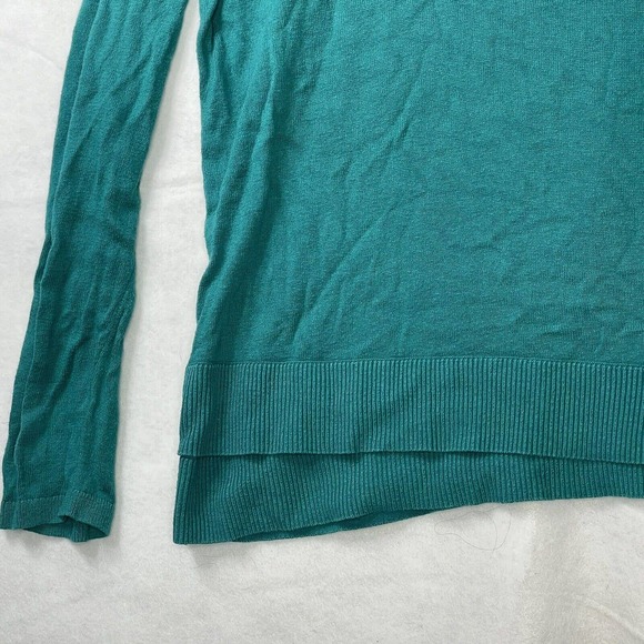 J. Jill Womens Size Medium Turquoise Blue/Green Stretch Long Sleeve Blouse Top - Picture 10 of 12
